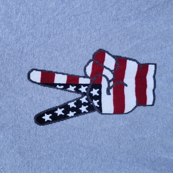 American Peace Fingers Sihn Gray Cashmere Sweater Womens Size Small Hoodie - Picture 2 of 10